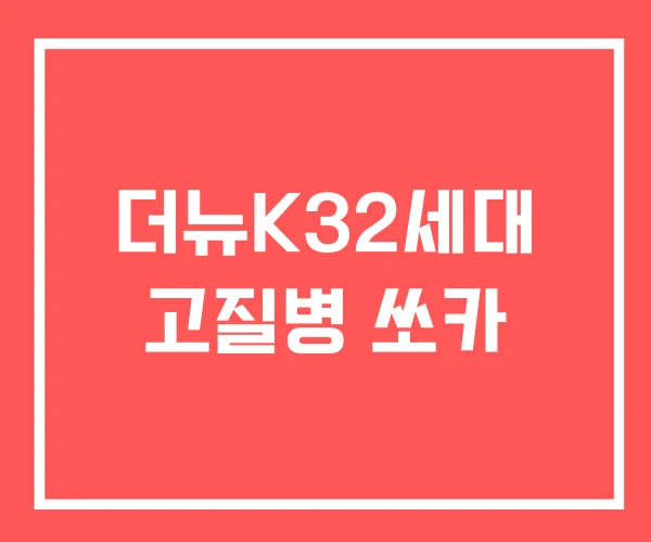 더뉴K32세대 고질병 쏘카 더뉴K32세대 고질병 쏘카