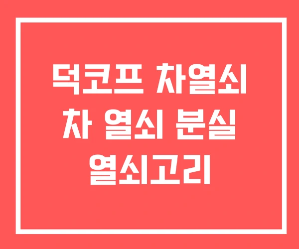 덕코프 차열쇠 차 열쇠 분실 열쇠고리
