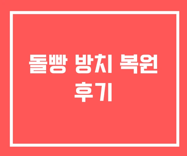 돌빵 방치 복원 후기 돌빵 방치 복원 후기