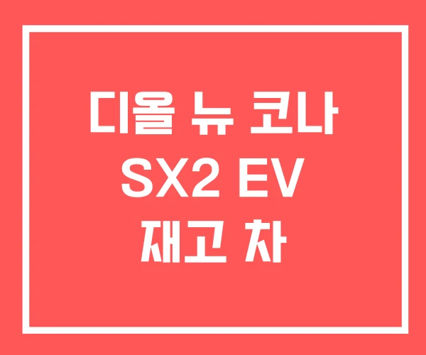 디올 뉴 코나 SX2 EV 재고 차 디올 뉴 코나 SX2 EV 재고 차
