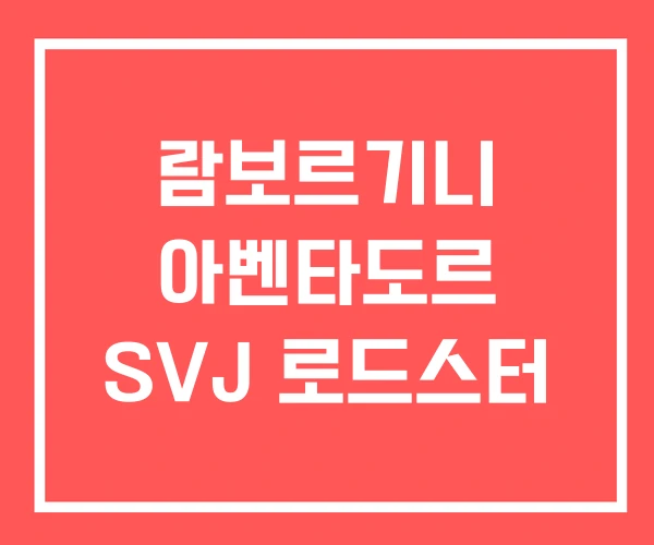 람보르기니 아벤타도르 SVJ 로드스터