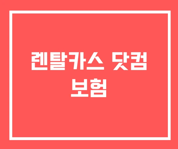 렌탈카스 닷컴 보험 렌탈카스 닷컴 보험