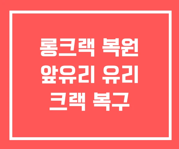 롱크랙 복원 앞유리 유리 크랙 복구 롱크랙 복원 앞유리 유리 크랙 복구