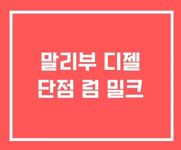 말리부 디젤 단점 럼 밀크 말리부 디젤 단점 럼 밀크