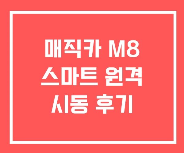 매직카 M8 스마트 원격 시동 후기 매직카 M8 스마트 원격 시동 후기