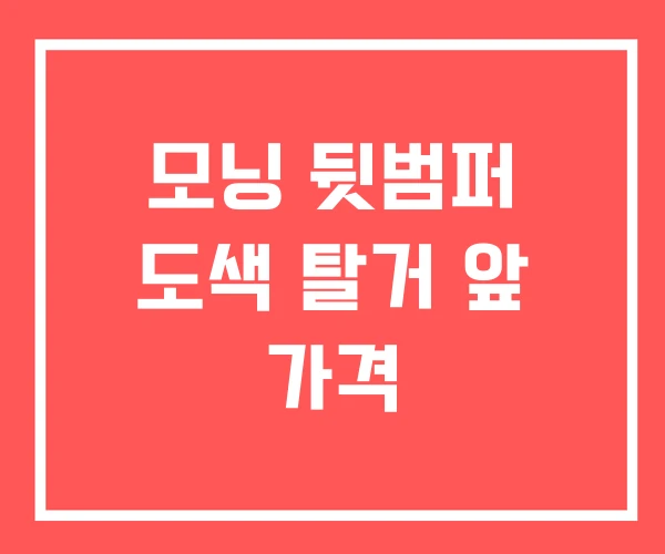 모닝 뒷범퍼 도색 탈거 앞 가격 모닝 뒷범퍼 도색 탈거 앞 가격