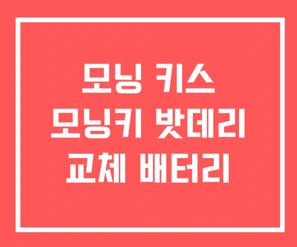 모닝 키스 모닝키 밧데리 교체 배터리