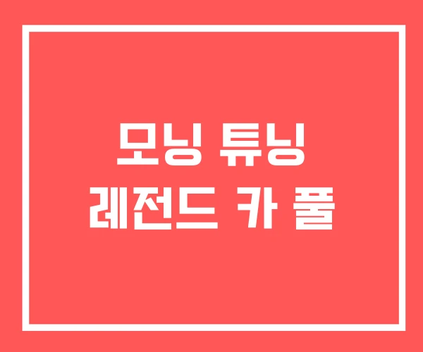 모닝 튜닝 레전드 카 풀