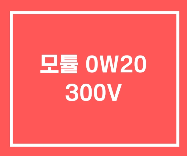 모튤 0W20 300V 모튤 0W20 300V