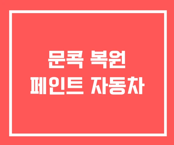 문콕 복원 페인트 자동차 문콕 복원 페인트 자동차