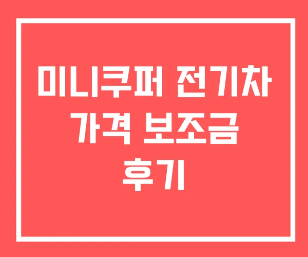 미니쿠퍼 전기차 가격 보조금 후기 미니쿠퍼 전기차 가격 보조금 후기