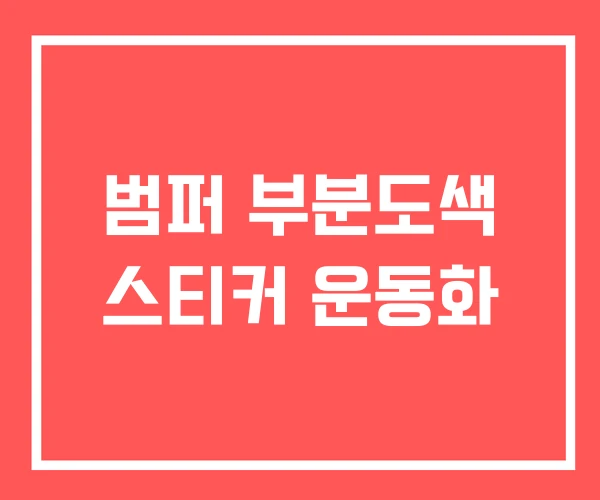 범퍼 부분도색 스티커 운동화