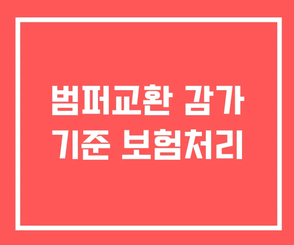 범퍼교환 감가 기준 보험처리