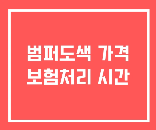 범퍼도색 가격 보험처리 시간