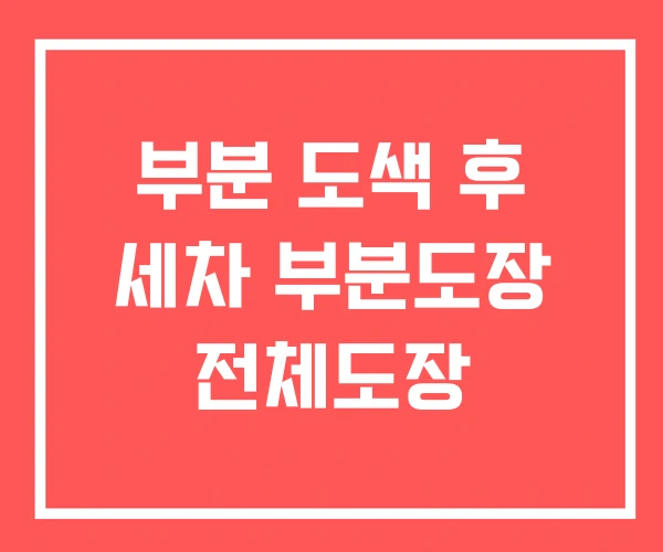 부분 도색 후 세차 부분도장 전체도장