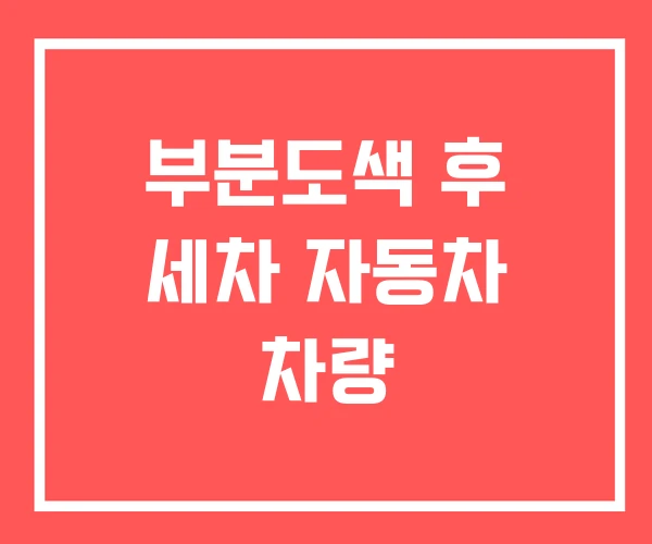 부분도색 후 세차 자동차 차량