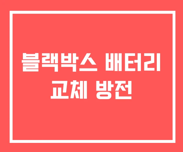 블랙박스 배터리 교체 방전 블랙박스 배터리 교체 방전