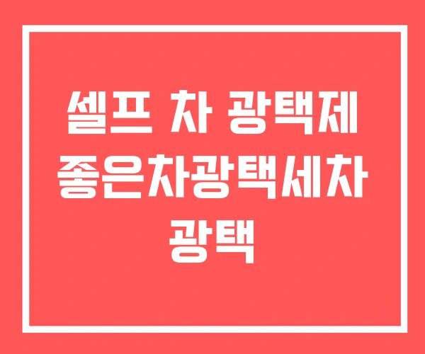 셀프 차 광택제 좋은차광택세차 광택