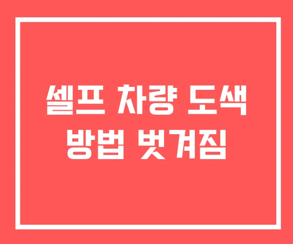 셀프 차량 도색 방법 벗겨짐 셀프 차량 도색 방법 벗겨짐