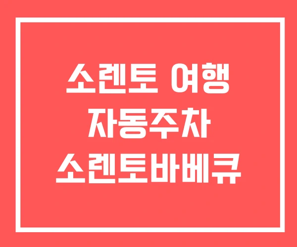 소렌토 여행 자동주차 소렌토바베큐