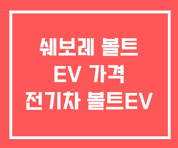 쉐보레 볼트 EV 가격 전기차 볼트EV 쉐보레 볼트 EV 가격 전기차 볼트EV