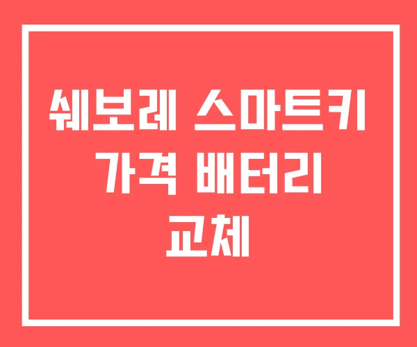 쉐보레 스마트키 가격 배터리 교체