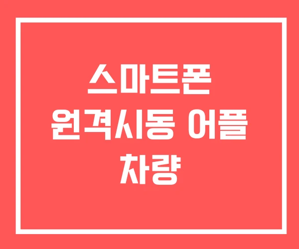 스마트폰 원격시동 어플 차량