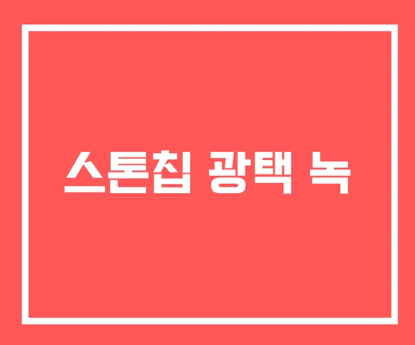 스톤칩 광택 녹 스톤칩 광택 녹