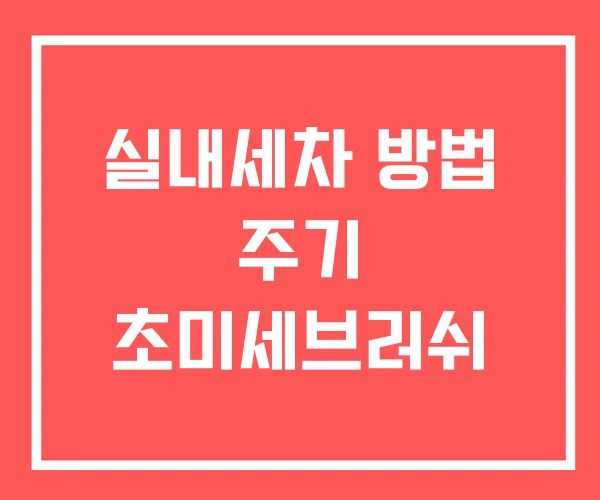 실내세차 방법 주기 초미세브러쉬