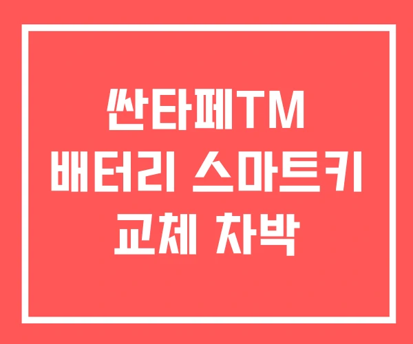 싼타페TM 배터리 스마트키 교체 차박 싼타페TM 배터리 스마트키 교체 차박