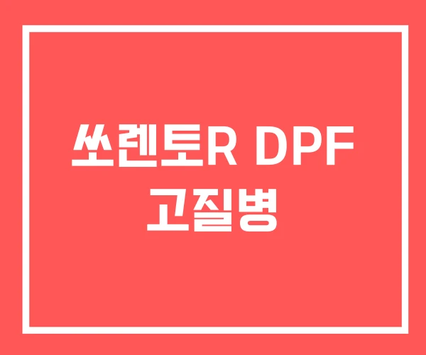 쏘렌토R DPF 고질병