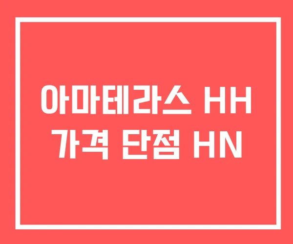 아마테라스 HH 가격 단점 HN