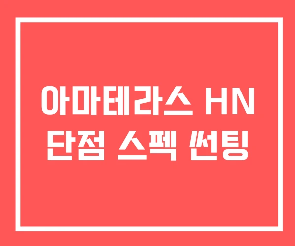 아마테라스 HN 단점 스펙 썬팅