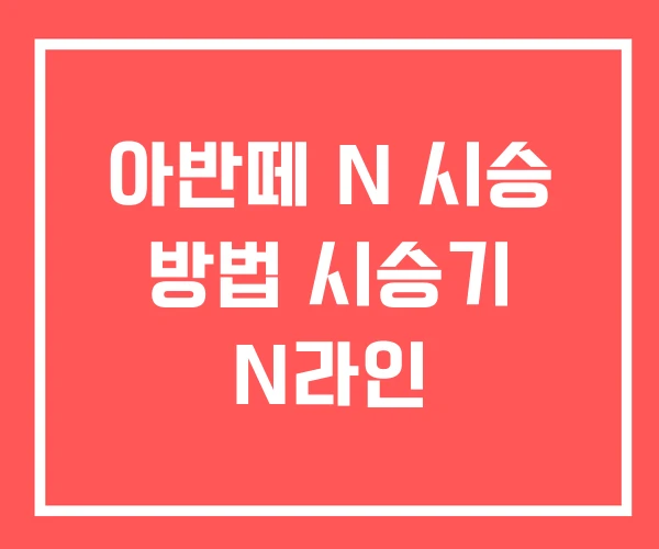 아반떼 N 시승 방법 시승기 N라인