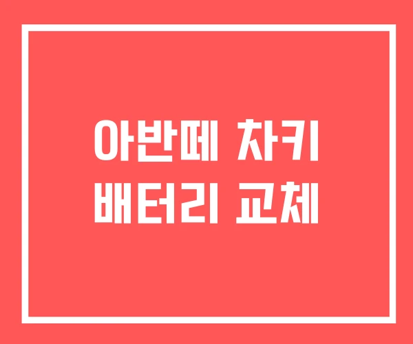 아반떼 차키 배터리 교체