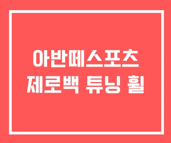 아반떼스포츠 제로백 튜닝 휠