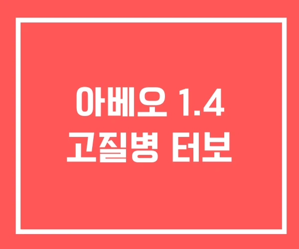 아베오 1.4 고질병 터보