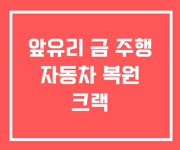앞유리 금 주행 자동차 복원 크랙