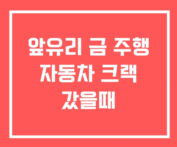 앞유리 금 주행 자동차 크랙 갔을때