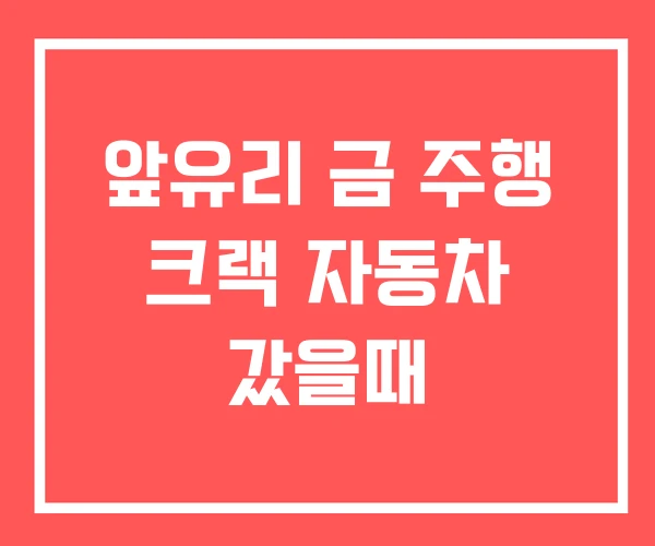 앞유리 금 주행 크랙 자동차 갔을때