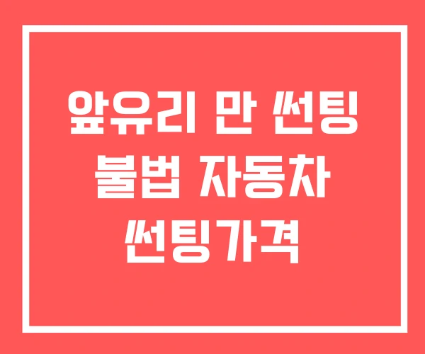 앞유리 만 썬팅 불법 자동차 썬팅가격