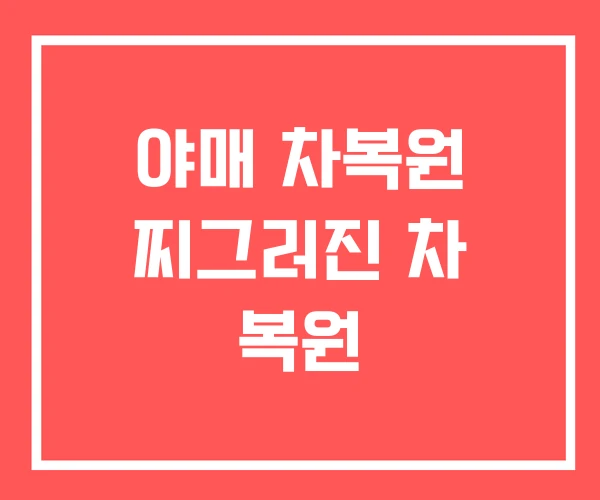 야매 차복원 찌그러진 차 복원