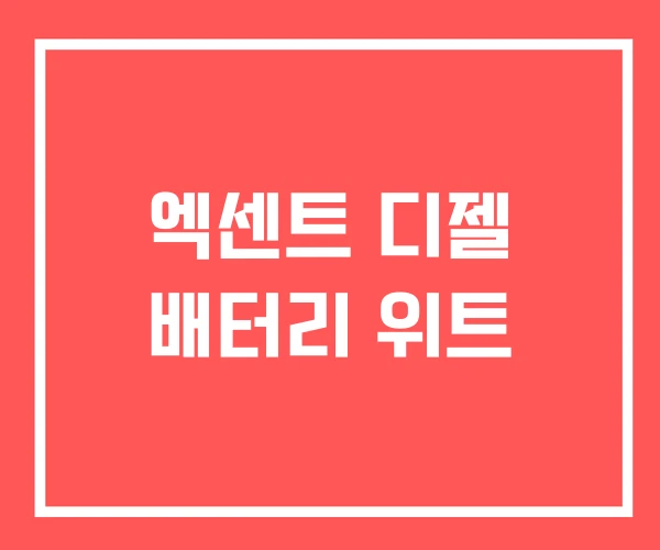 엑센트 디젤 배터리 위트