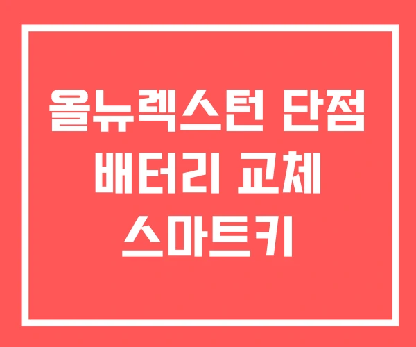 올뉴렉스턴 단점 배터리 교체 스마트키