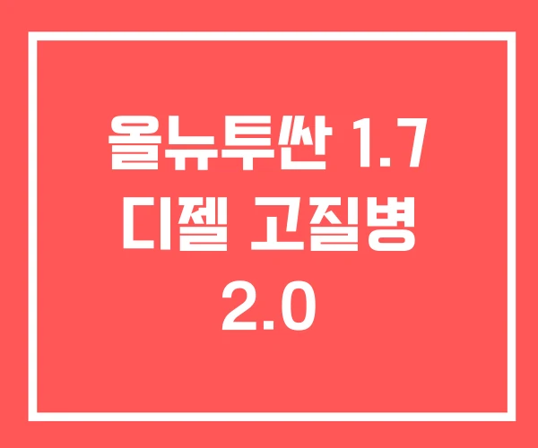 올뉴투싼 1.7 디젤 고질병 2.0