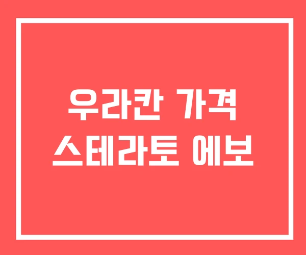 우라칸 가격 스테라토 에보