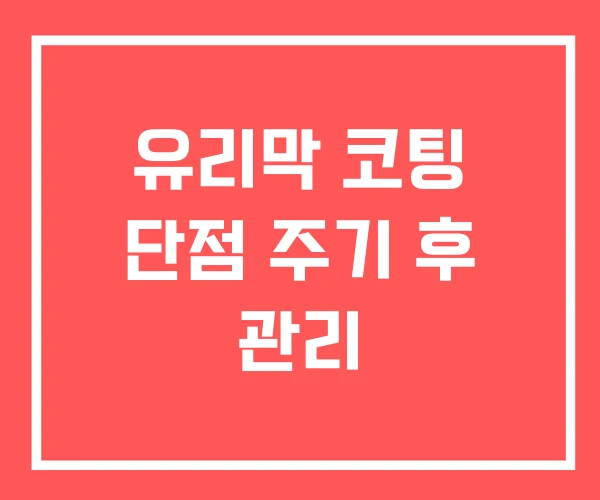 유리막 코팅 단점 주기 후 관리