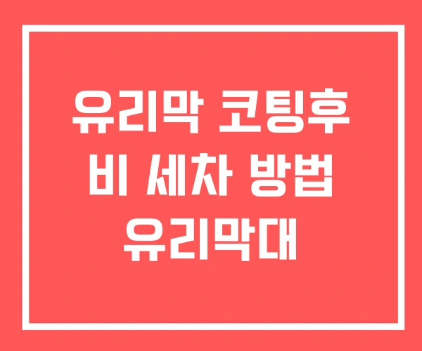유리막 코팅후 비 세차 방법 유리막대
