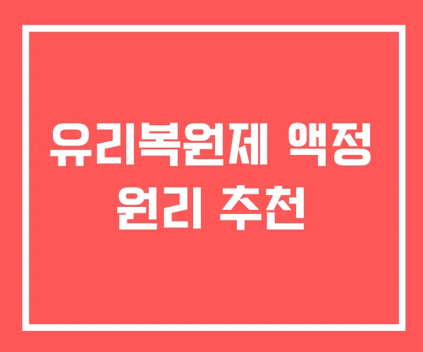 유리복원제 액정 원리 추천 유리복원제 액정 원리 추천