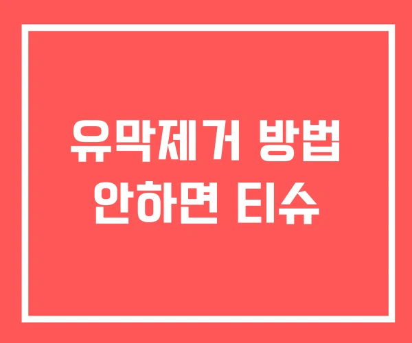 유막제거 방법 안하면 티슈 유막제거 방법 안하면 티슈